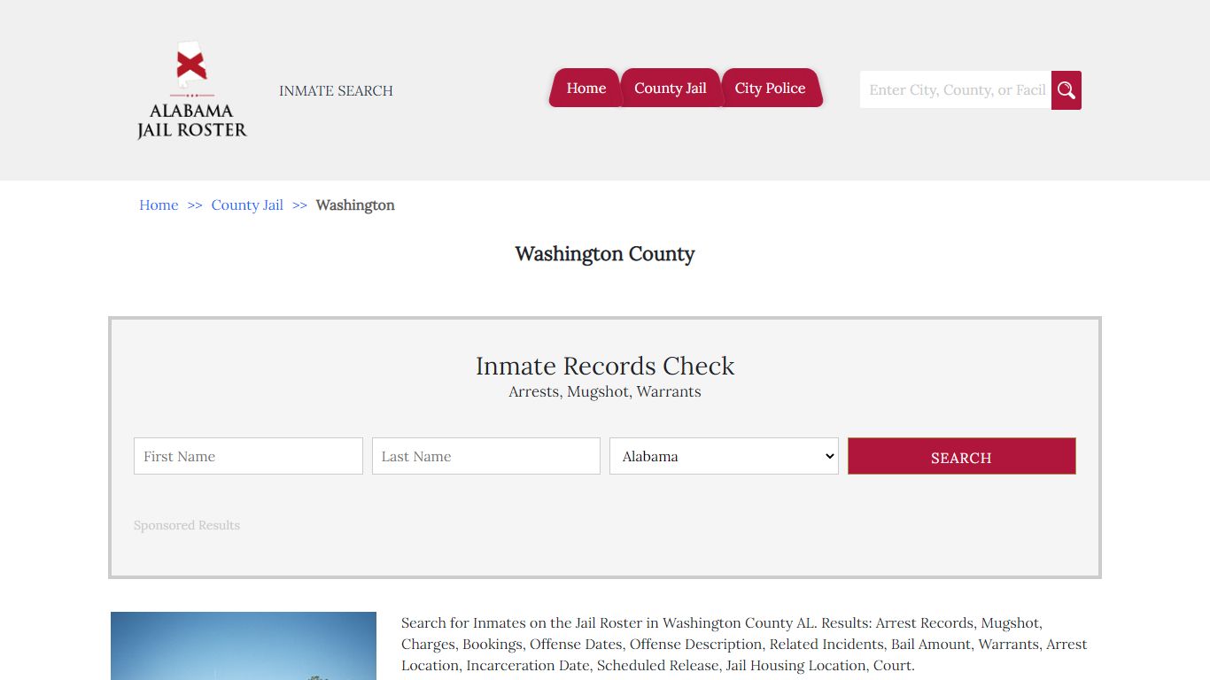 Washington County - Alabama Jail Inmate Search