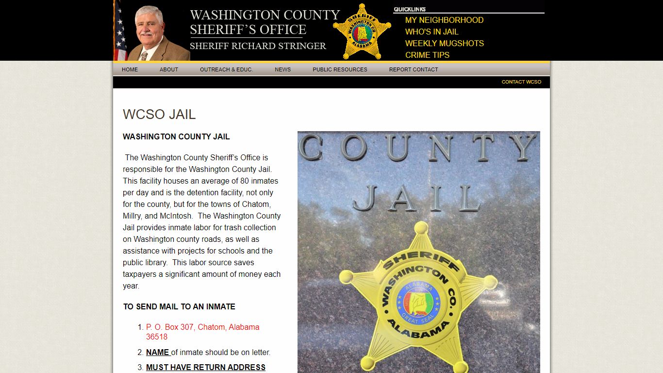 WCSO Jail » Washington County Sheriff's Office